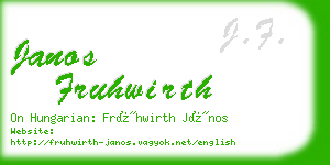 janos fruhwirth business card